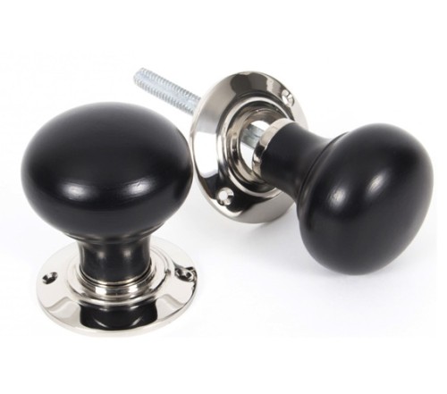 EBONY MUSHROOM MORTICE / RIM DOOR KNOBS